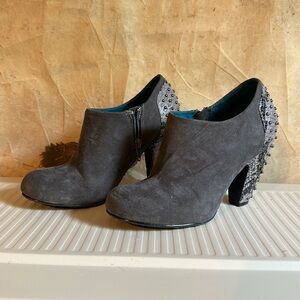 Gray Studded Booties